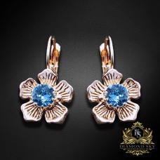 Auskari „Krāsainais Greznums (Aquamarine Blue)“ ar Swarovski® kristāliem