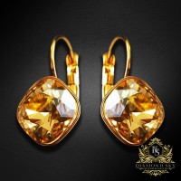 Auskari „Žilbinošais Mirdzums IV (Golden Shadow)“ ar Swarovski® kristāliem
