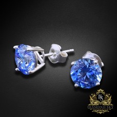 Sudraba auskari „Junona (Arctic Blue)“ ar Swarovski Zirconia Pure Brilliance kristāliem