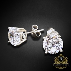Sudraba auskari „Junona“ ar Swarovski Zirconia Pure Brilliance kristāliem