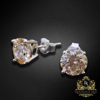 Sudraba auskari „Junona (Fancy Champagne)“ ar Swarovski® kristāliem
