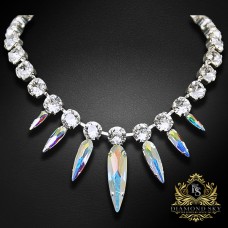Kāzu kaklarota „Atlantis (Aurora Borealis)“ ar Swarovski™ kristāliem