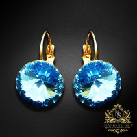 Kõrvarõngad „Clarice II (Aquamarine Blue)“ Swarovski® kristallidega