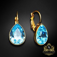 Auskari „Kristāla Piliens (Aquamarine Blue)“ ar Swarovski® kristāliem