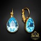 Auskari „Kristāla Piliens (Aquamarine Blue)“ ar Swarovski® kristāliem