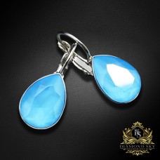 Auskari „Kristāla Lāse (Summer Blue)“ ar Swarovski kristāliem