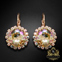 Earrings “Glare III (Luminous Green)” created with Crystals by Swarovski®