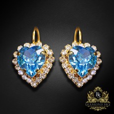 Auskari „Okeāna Sirds (Aquamarine Blue)“ ar Swarovski™ kristāliem