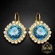 Auskari „Žilbinošais Mirdzums III (Aquamarine Blue)“ ar Swarovski® kristāliem