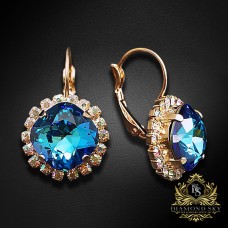 Auskari „Apžilbinošs Mirdzums III (Bermuda Blue)“ ar Swarovski™ kristāliem