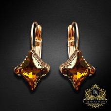 Auskari „Kristāla Rombs II (Topaz Dorado)“ ar Swarovski® kristāliem