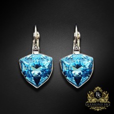 Auskari „Bermudu Trīsstūris (Aquamarine Blue)“ ar Swarovski™ kristāliem