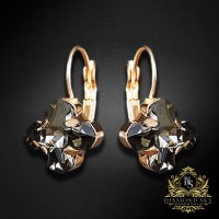 Earrings “Byzantine Cross” (Silver Night) adorned with Crystals by Swarovski®