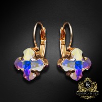 Auskari „Bizantijas Krusts (Aurora Borealis)“ ar Swarovski® kristāliem