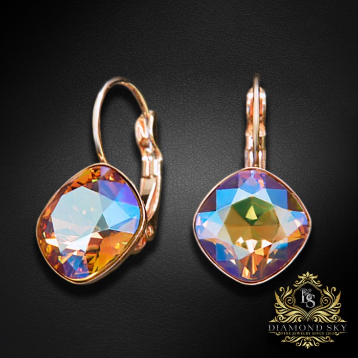Auskari „Apžilbinošs Mirdzums IV (Light Colorado Topaz Shimmer)“ ar Swarovski™ kristāliem