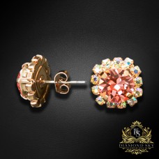 Auskari „Krāšņums III (Rose Peach)“ ar Swarovski™ kristāliem