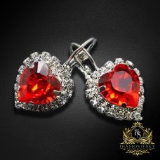 Auskari „Okeāna Sirds (Siam)“ ar Swarovski™ kristāliem