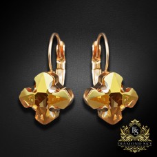 Auskari „Bizantijas Krusts (Metallic Sunshine)“ ar Swarovski™ kristāliem