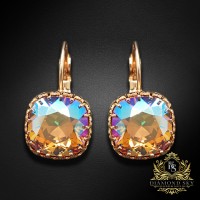 Auskari „Vintage V (Light Colorado Topaz Shimmer)“ ar Swarovski® kristāliem