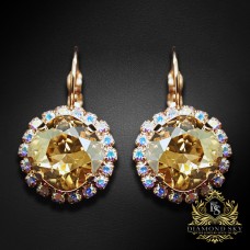 Auskari „Apžilbinošs Mirdzums III (Golden Shadow)“ ar Swarovski™ kristāliem