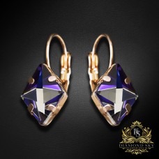 Auskari „Kristāla Rombs III (Bermuda Blue)“ ar Swarovski® kristāliem