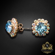 Auskari „Krāšņums III (Aquamarine Blue)“ ar Swarovski® kristāliem