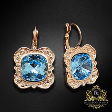 Auskari „Nostalģija (Aquamarine Blue)“ ar Swarovski® kristāliem