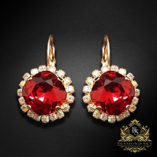 Auskari „Žilbinošais Mirdzums III (Scarlet)“ ar Swarovski® kristāliem