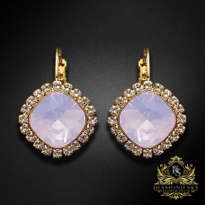 Auskari „Žilbinošais Mirdzums III (Rose Water Opal)“ ar Swarovski® kristāliem