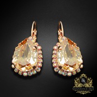Auskari „Debesu Piliens III (Golden Shadow)“ ar Swarovski® kristāliem