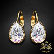 Auskari „Kristāla Piliens (White Patina)“ ar Swarovski® kristāliem