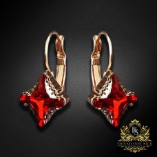 Auskari „Bizantijas Krusts (Light Siam Metallic Light Gold)“ ar Swarovski™ kristāliem