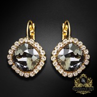 Earrings “Glare III (Silver Shadow)” created with Crystals by Swarovski®