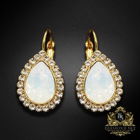 Earrings “Celestial Drop (White Opal)” created with Crystals by Swarovski®