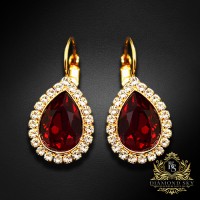 Earrings “Celestial Drop” (Siam) adorned with Crystals by Swarovski®