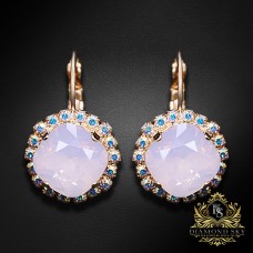 Auskari „Apžilbinošs Mirdzums III (Rose Water Opal)“ ar Swarovski™ kristāliem
