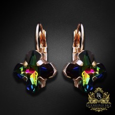 Auskari „Bizantijas Krusts (Vitrail Medium)“ ar Swarovski™ kristāliem