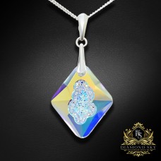Sudraba kulons „Growing Crystal (Aurora Borealis)“ ar Swarovski® kristāliem