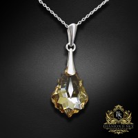 925 Sterling Silver Pendant “Baroque IV (Golden Shadow)” created with Crystals by Swarovski®