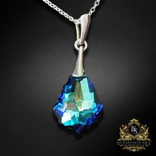 Sudraba kulons „Baroque IV (Bermuda Blue)“ ar Swarovski® kristāliem