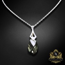 Sudraba kulons „Baroque II (Black Diamond Light Chrome)“ ar Swarovski® kristāliem
