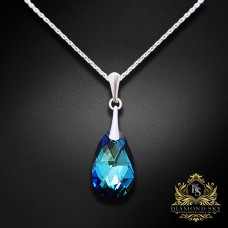 Sudraba kulons „Baroque (Bermuda Blue)“ ar Swarovski® kristāliem