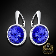Sudraba auskari „Klaris (Sapphire)“ ar Swarovski™ kristāliem