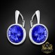 Sudraba auskari „Klaris (Sapphire)“ ar Swarovski™ kristāliem