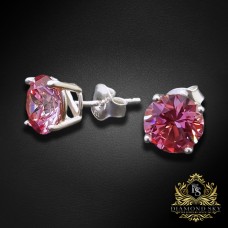 Sudraba auskari „Junona (Fancy Pink)“ ar Swarovski Zirconia Pure Brilliance kristāliem