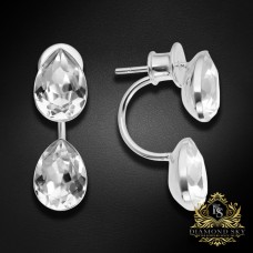 Sudraba auskari „Rasas Piliens“ ar Swarovski® kristāliem
