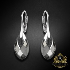 Sudraba auskari „Baroka II (Black Diamond Light Chrome)“ ar Swarovski™ kristāliem