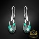 Sudraba auskari „Baroks II (Emerald Light Chrome)“ ar Swarovski® kristāliem