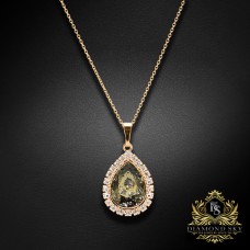Kulons „Debesu Piliens (Gold Patina)“ ar Swarovski™ kristāliem