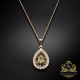 Kulons „Debesu Piliens (Gold Patina)“ ar Swarovski™ kristāliem